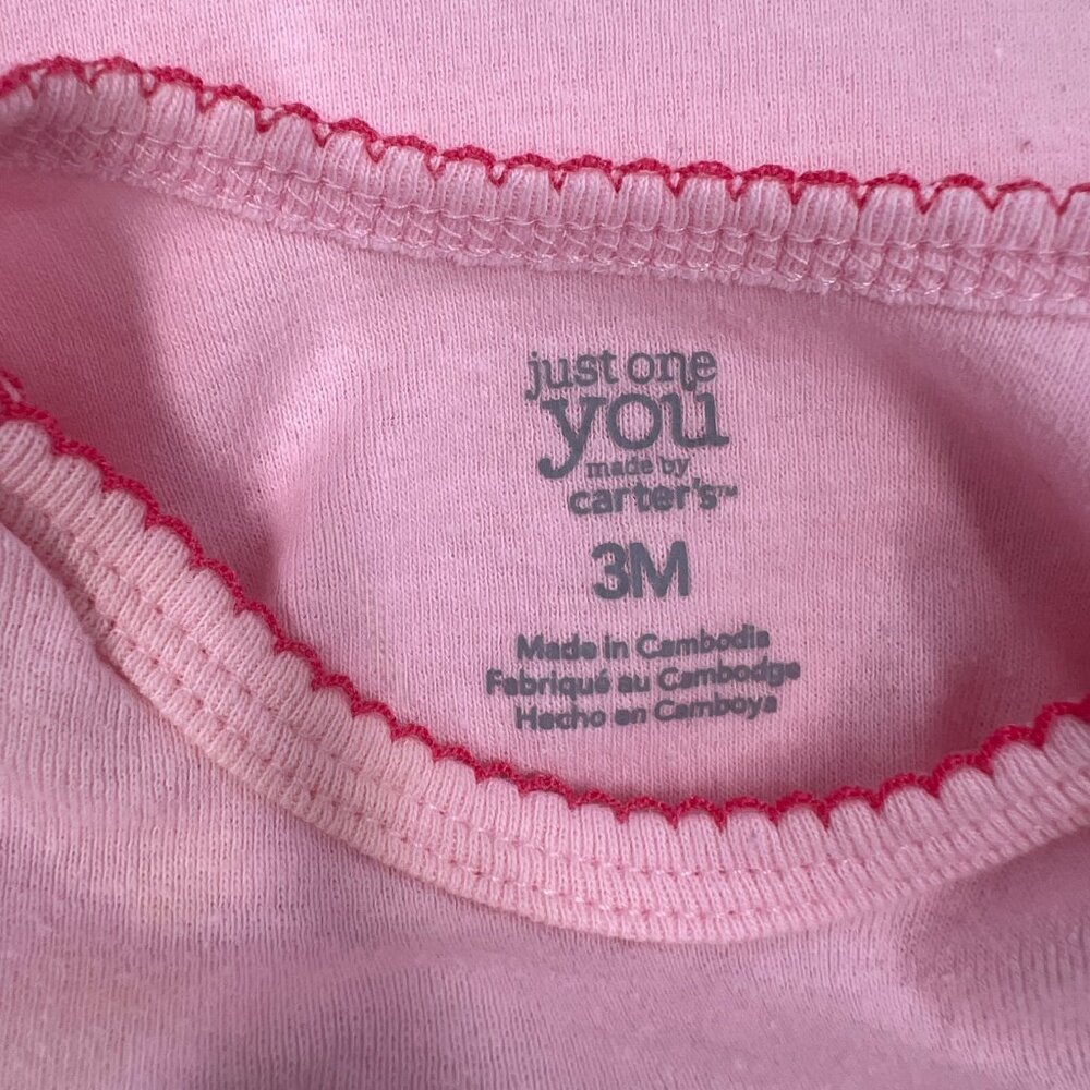 Baby Girl | Carter's | 3 PC Pink/White Bodysuits | 3M - Picture 4 of 9